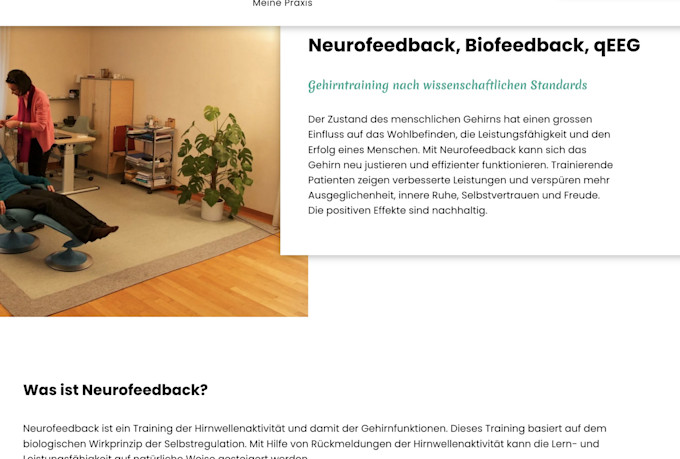 write professional website content in german